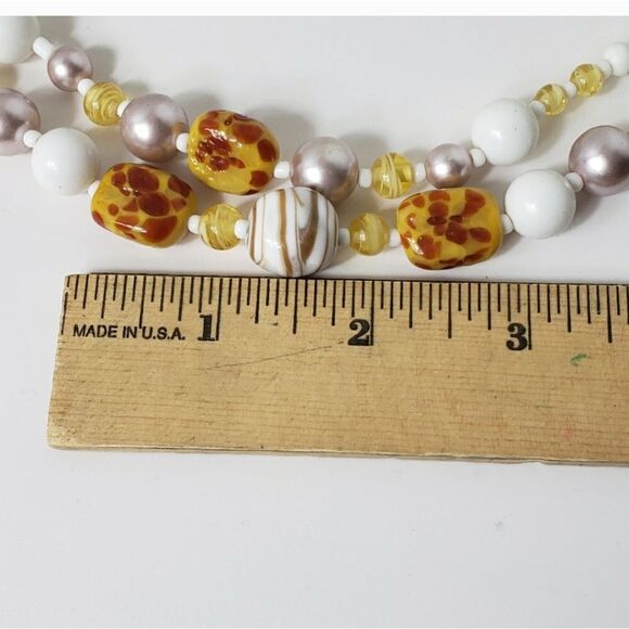VINTAGE ARTISAN Glass & Resin Beaded Double Strand Necklace - Picture 6 of 7